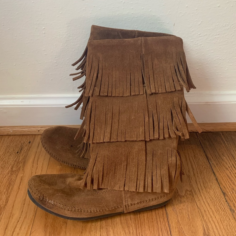 Minnetonka Three Layer Fringe Boots - image 3